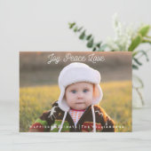 Eenvoudige vreugde Vrede Liefde Hand-Lettered Vaka Feestdagenkaart (Staand voorkant)