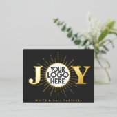 Eenvoudige Vreugde Zakelijke Foto Kerstvakantie Folie Feestdagen Briefkaart (Staand Voorkant)