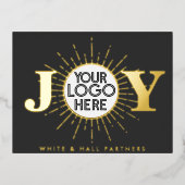 Eenvoudige Vreugde Zakelijke Foto Kerstvakantie Folie Feestdagen Briefkaart (Voorkant)