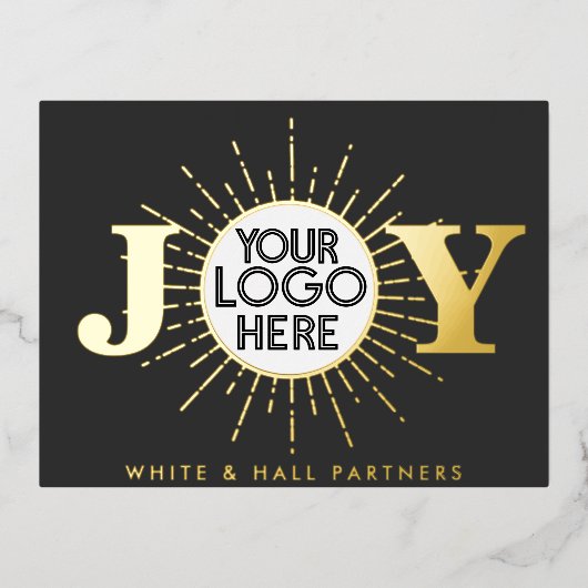 Eenvoudige Vreugde Zakelijke Foto Kerstvakantie Folie Feestdagen Briefkaart (Voorkant)