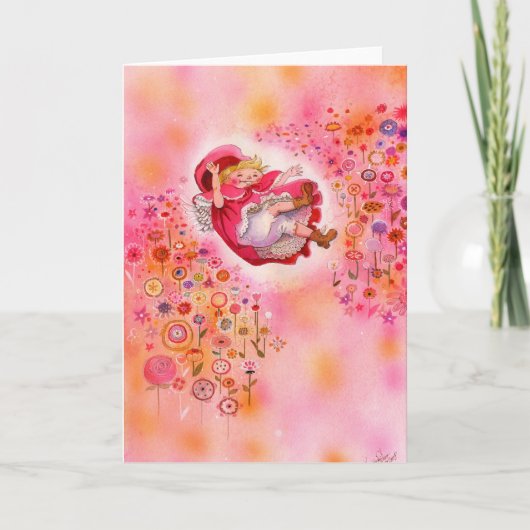 Eenvoudige vreugden - Happy Flower Afternoon Wensk Kaart (Voorkant)