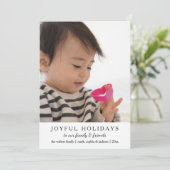 Eenvoudige vreugdevolle Feestdagen aangepaste foto Feestdagenkaart (Staand voorkant)