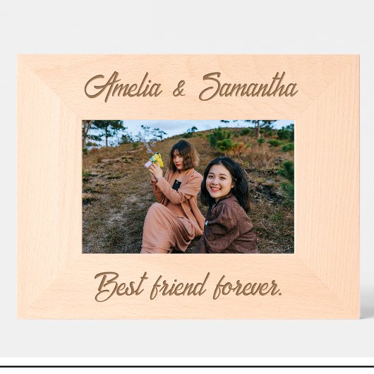 Eenvoudige Vriendennaam Aangepaste houten Lijsten Gegraveerde Lijstjes