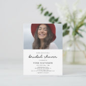 Eenvoudige vrijgezellenfeest fotouitnodiging briefkaart (Staand voorkant)