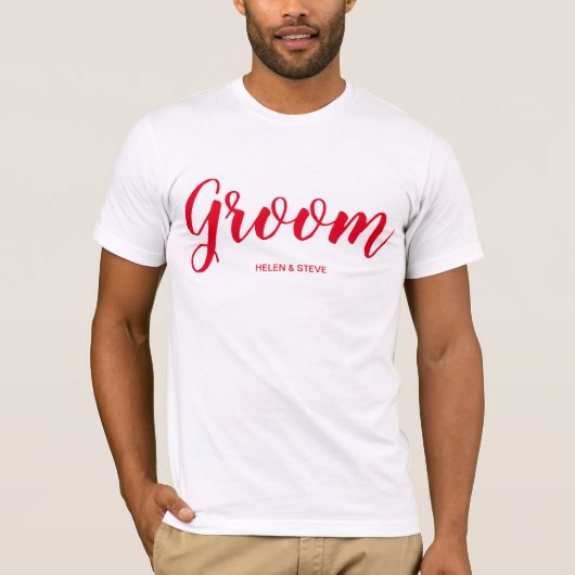 Eenvoudige vrijgezellenfeest gepersonaliseerde bru t-shirt (Voorkant)