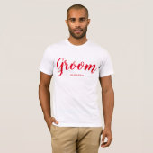 Eenvoudige vrijgezellenfeest gepersonaliseerde bru t-shirt (Voorkant volledig)
