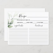 Eenvoudige Vrijgezellenfeest Recipe Kaart (Voorkant / Achterkant)