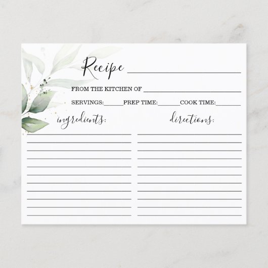 Eenvoudige Vrijgezellenfeest Recipe Kaart (Voorkant)