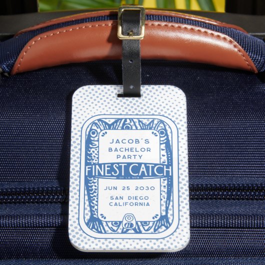 Eenvoudige vrijgezellenfeest Visuitstap Heren Week Bagagelabel (Voorkant Insitu 2)