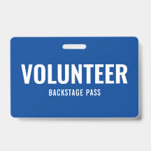 Eenvoudige vrijwilligerspas blauwe horizontale ID-