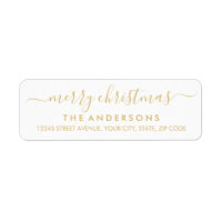 Eenvoudige Vrolijk Kerstmis Goud Modern Script Vak