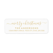 Eenvoudige Vrolijk Kerstmis Goud Modern Script Vak