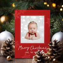 Eenvoudige vrolijk kerstscript sneeuwvlokken foto