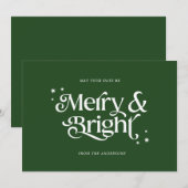 Eenvoudige vrolijke en heldere kerst feestdagenkaart (Voorkant / Achterkant)