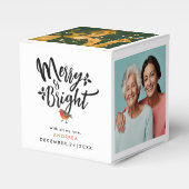 Eenvoudige vrolijke en heldere kerst foto herinner bedankdoosjes (Voorkant Zijde)