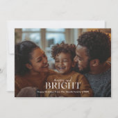 Eenvoudige Vrolijke en Heldere Kerst Overlay Foto Feestdagenkaart (Voorkant)