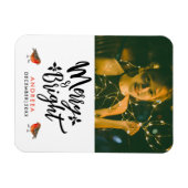 Eenvoudige vrolijke en heldere kerst Robin foto ty Magneet (Horizontaal)