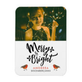 Eenvoudige vrolijke en heldere kerst Robin foto ty Magneet (Verticaal)