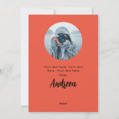 Eenvoudige vrolijke en heldere rode kerst Robin fo Feestdagenkaart (Achterkant)