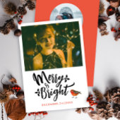 Eenvoudige vrolijke en heldere rode kerst Robin fo Feestdagenkaart