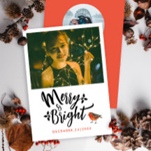 Eenvoudige vrolijke en heldere rode kerst Robin fo