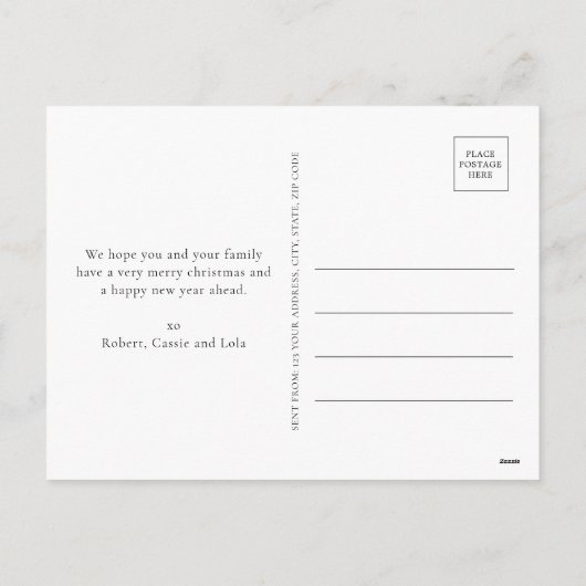 Eenvoudige Vrolijke Foto Vakantie Ansichtkaart Feestdagenkaart (Achterkant)