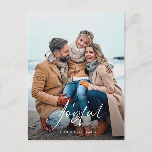 Eenvoudige Vrolijke Foto Vakantie Ansichtkaart Feestdagenkaart (Voorkant)