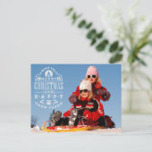 Eenvoudige vrolijke kerst en gelukkig nieuwjaarsfo briefkaart (Staand voorkant)