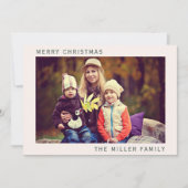 Eenvoudige vrolijke kerst familie foto feestdagenkaart (Voorkant)