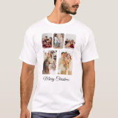 Eenvoudige vrolijke kerst foto collage t-shirt (Voorkant)