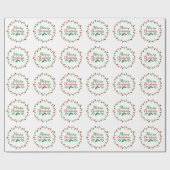 Eenvoudige vrolijke kerst groen en rood cadeaupapier (Vlak)