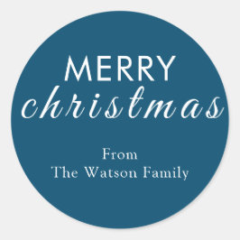 Eenvoudige Vrolijke Kerst Moderne Ronde Sticker