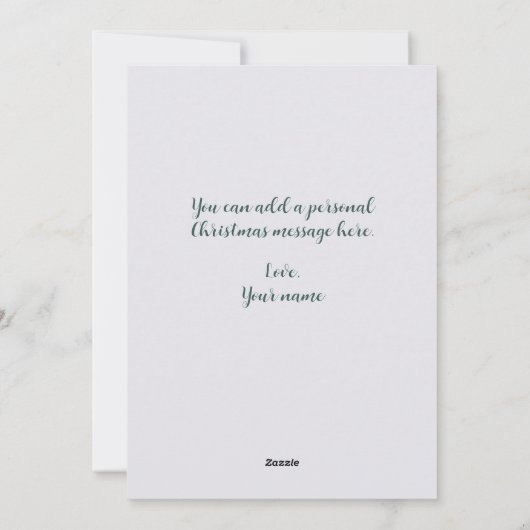 Eenvoudige vrolijke kerstboodschap Herten in de Bo Feestdagenkaart (Achterkant)