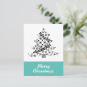 Eenvoudige vrolijke kerstboom feestdagenkaart (Staand voorkant)