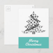 Eenvoudige vrolijke kerstboom feestdagenkaart (Voorkant / Achterkant)
