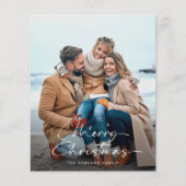 Eenvoudige Vrolijke Kerstfoto Budget Vakantie Kaar (Voorkant)