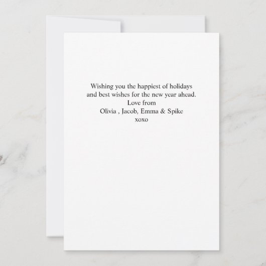 Eenvoudige Vrolijke Kerstmis 4 Fotocollage | GOUD Feestdagenkaart (Achterkant)