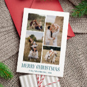 Eenvoudige Vrolijke Kerstmis 4 Fotocollage | ZEE Feestdagenkaart