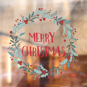 Eenvoudige Vrolijke Kerstmis Bloem Krans Shop Raamsticker (Vel 2)