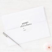 Eenvoudige Vrolijke Kerstmis Gift Naam Ronde Sticker (Envelop)