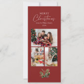 Eenvoudige Vrolijke Kerstmis Greenery Fotocollage Feestdagenkaart (Voorkant)
