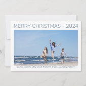 Eenvoudige Vrolijke Kerstmis Moderne Foto Feestdagenkaart (Voorkant)