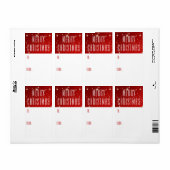 Eenvoudige VROLIJKE KERSTMIS rood tot van Etiket (Full Sheet)