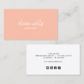 Eenvoudige vrouwelijke perzik koraal schoonheid visitekaartje (Voorkant / Achterkant)