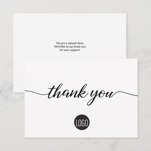 Eenvoudige waardering van zakelijke klanten Hartel Bedankkaart (Voorkant / Achterkant)