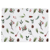 Eenvoudige Warm Red Winter Waterverf Kerstmis Groot Cadeauzakje (Achterkant)