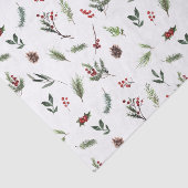 Eenvoudige Warm Red Winter Waterverf Kerstmis Tissuepapier (Detail)