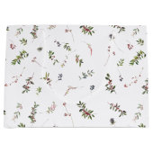 Eenvoudige Warm Winter Berry Waterverf Kerstmis Groot Cadeauzakje (Voorkant)