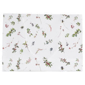 Eenvoudige Warm Winter Berry Waterverf Kerstmis Groot Cadeauzakje (Achterkant)