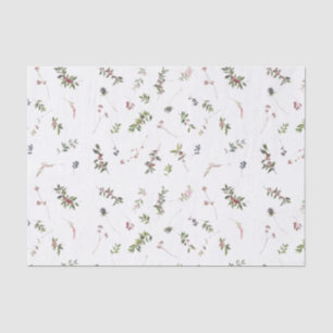 Eenvoudige Warm Winter Berry Waterverf Kerstmis Tissuepapier